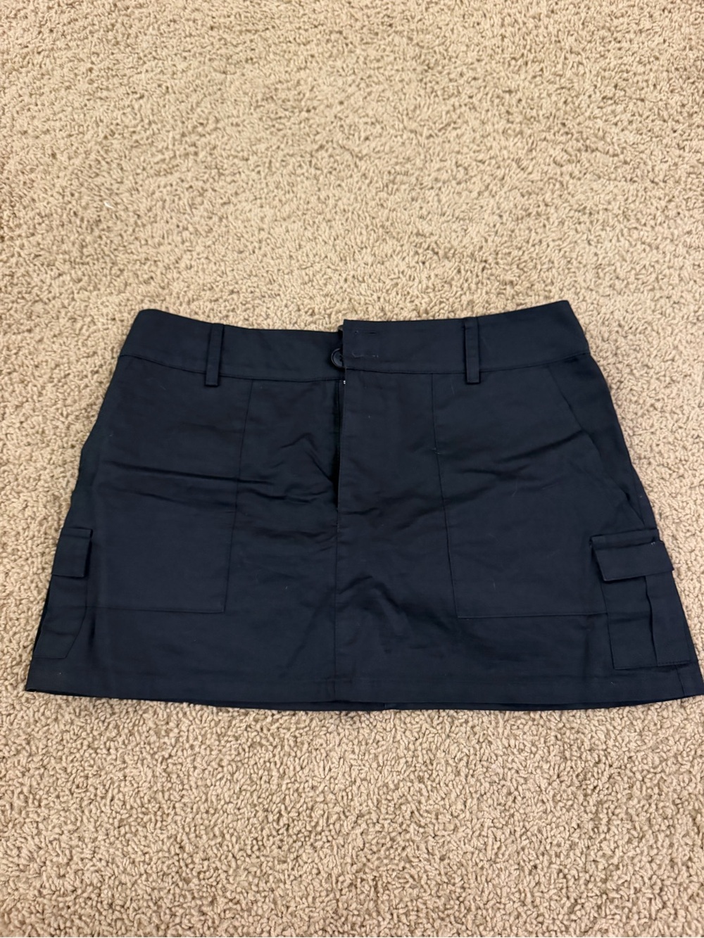 Princess Polly Black Mini Skirt with Cargo Pockets